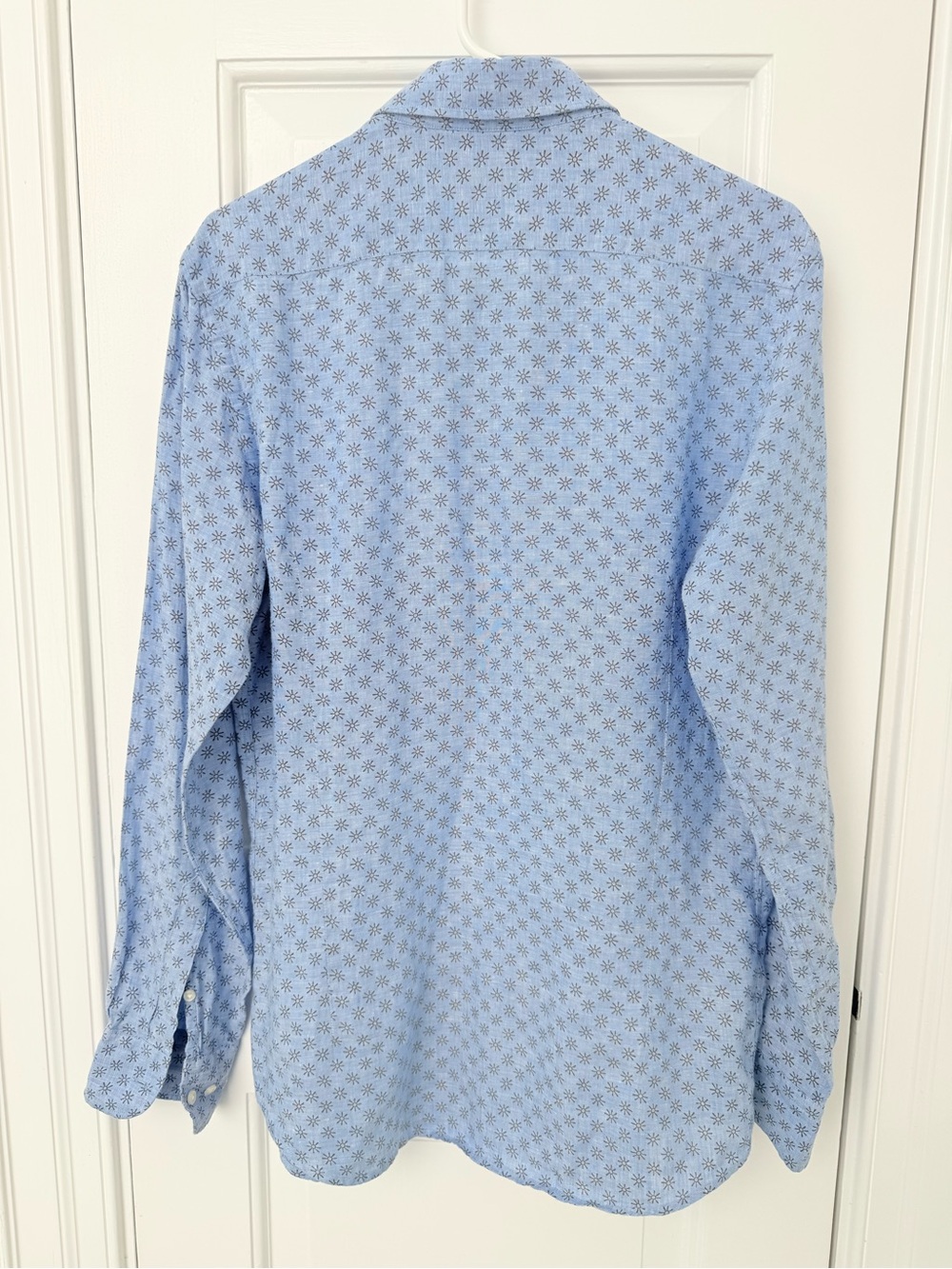 Massimo Dutti Men's Long-Sleeve Linen Shirt Light Blue Floral Size M - Picture 3 of 14